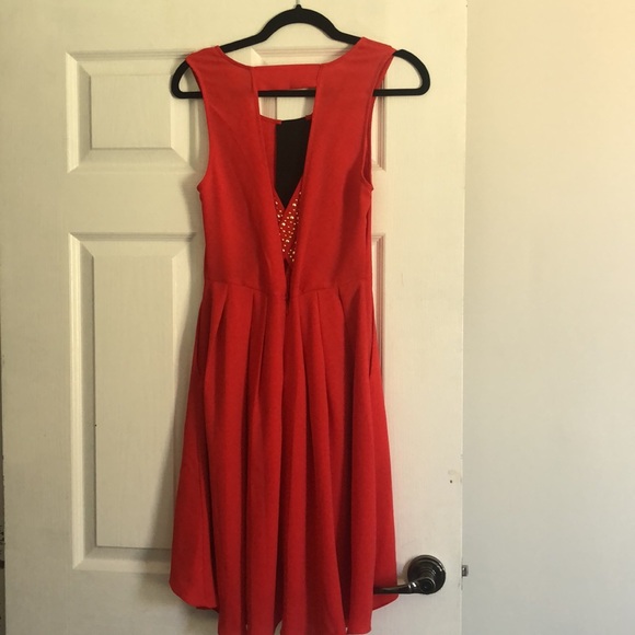 Fun red dress with gold cross cross back detail - Picture 3 of 3